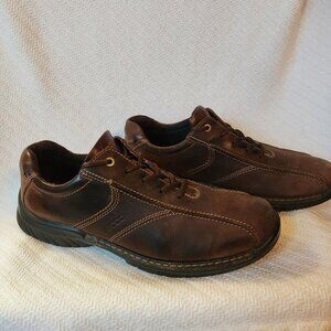 Ecco Men's Leather Casual Walking Shoes Size 44 Rust Brown Rugged Versatile